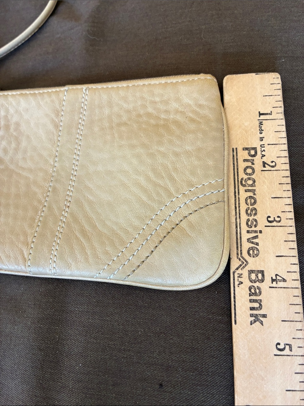 Coach Beige Leather Wristlet Clutch - Classic Neutral Women's - Picture 4 of 6